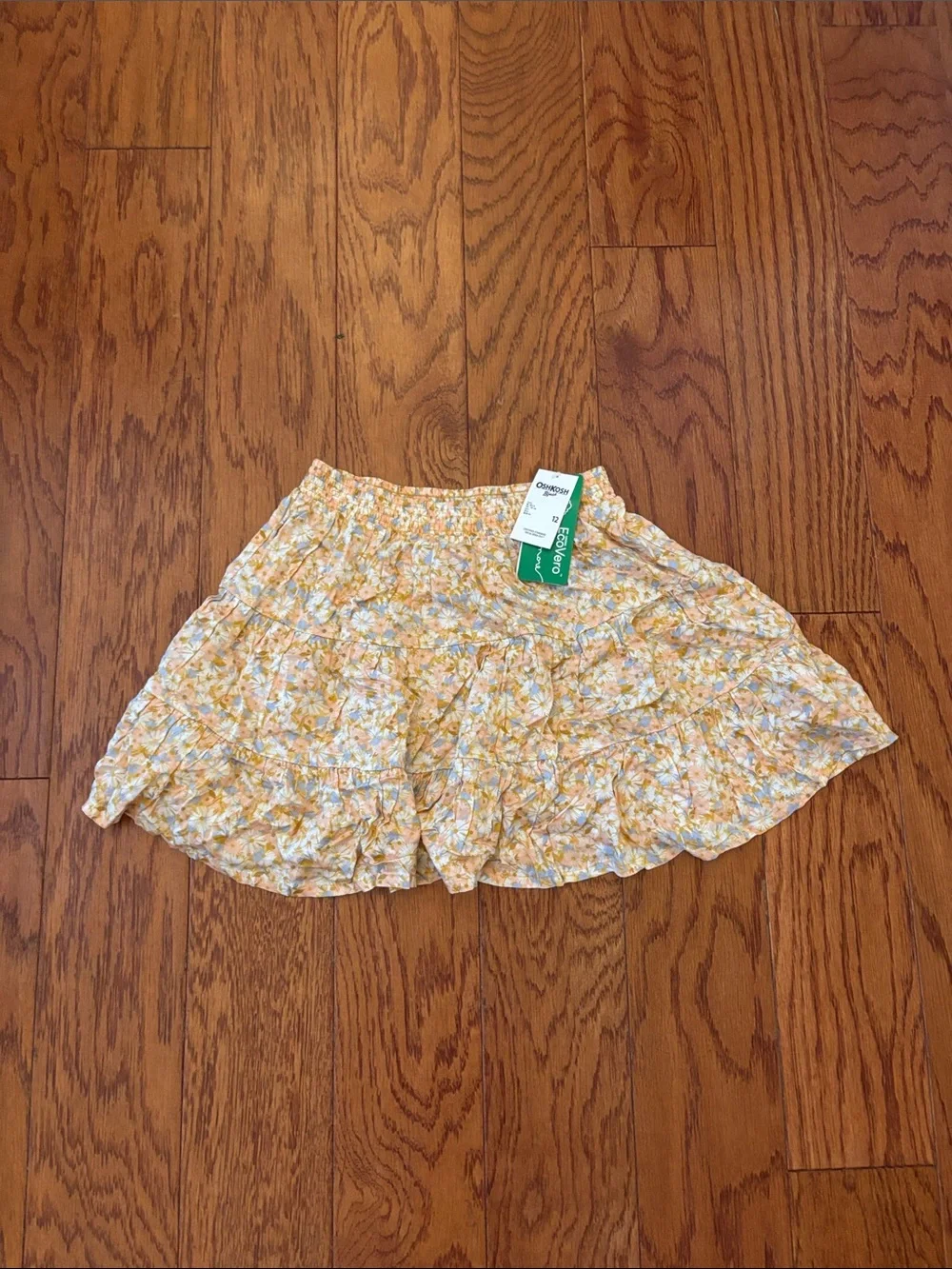 OshKosh B'gosh Yellow Floral Ruffle Mini Skirt